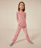 Pijama infantil liso de terciopelo rosa ROSEWOOD