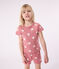 Pijama corto infantil de algodón con corazones rosa ROSEWOOD/ MARSHMALLOW