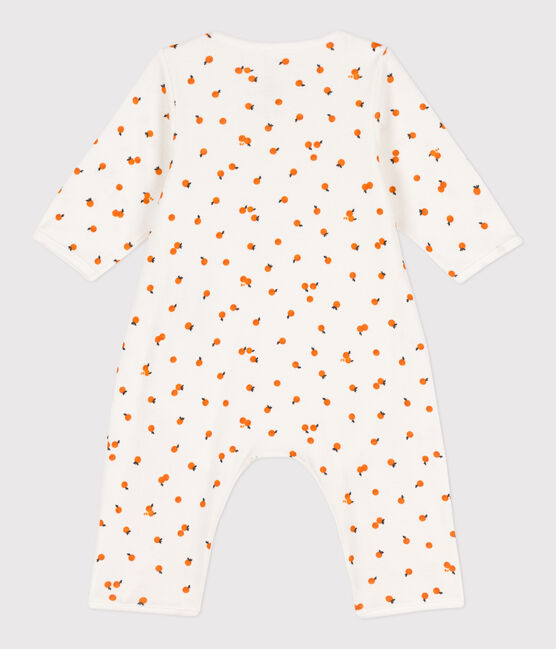 Bodyjama de algodón estampado blanco MARSHMALLOW/ ORANGE