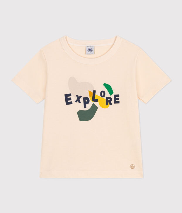 Camiseta estampada de jersey ligero para ni&ntilde;o crudo/multicolor