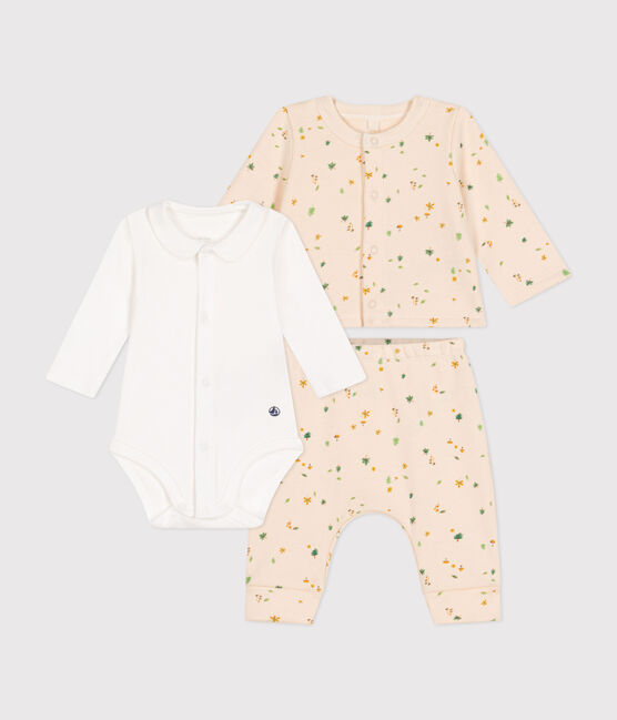Conjunto de 3 piezas de felpa para bebé blanco AVALANCHE/ MULTICO