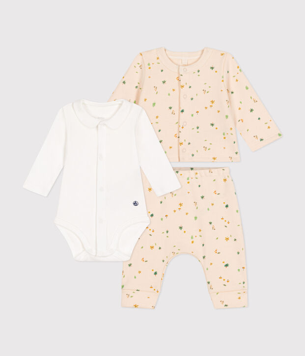 Conjunto de 3 piezas de felpa para beb&eacute; crudo/multicolor