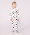Pijama infantil de rizo de algod&oacute;n con estampado de corazones azul/azul