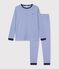 Pijama infantil de algod&oacute;n a rayas azul/blanco