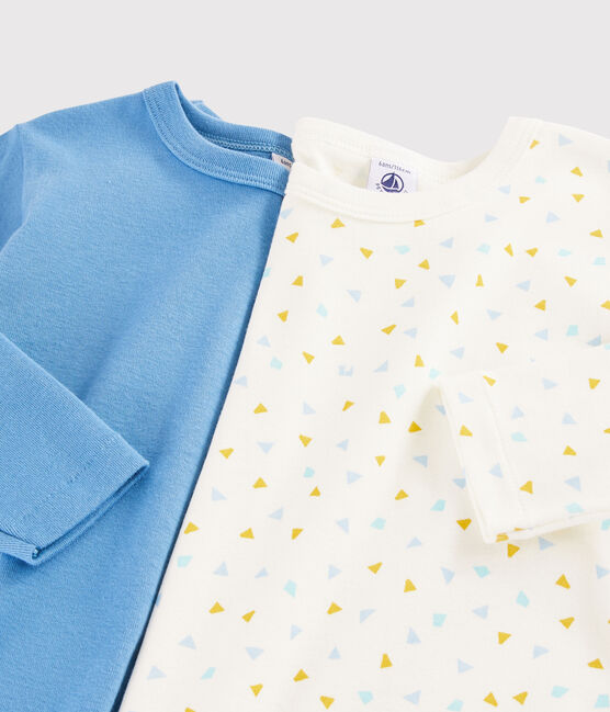 Juego de 2 camisetas de manga larga con estampado geométrico de niño pequeño variante 1