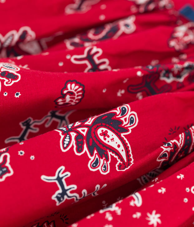 Falda de popelina estampada para ni&ntilde;a rojo/multicolor