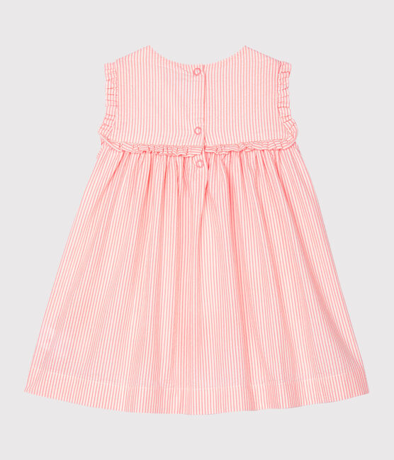 Vestido sin mangas a rayas para bebé niña blanco MARSHMALLOW/rosa ROSAKO