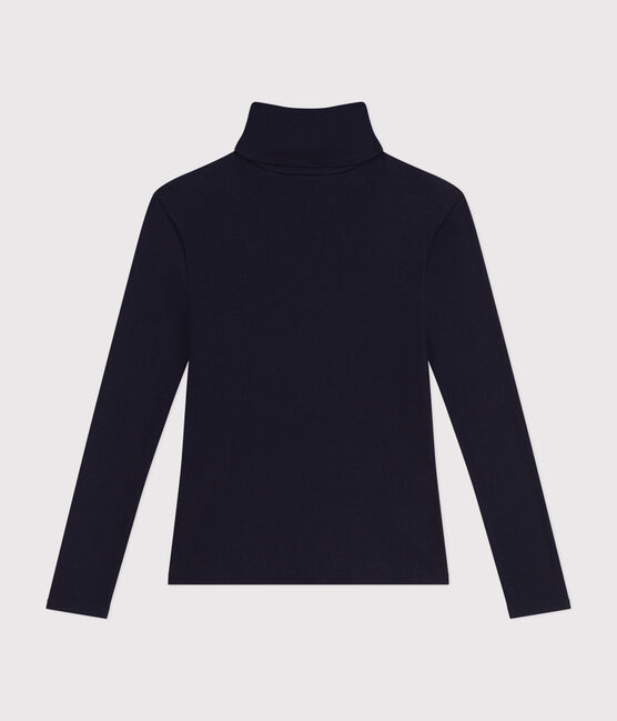 Camiseta Iconique de cuello vuelto de punto 2x2 para mujer azul SMOKING