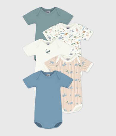 Juego de bodies de algod&oacute;n de manga corta con estampado para beb&eacute;