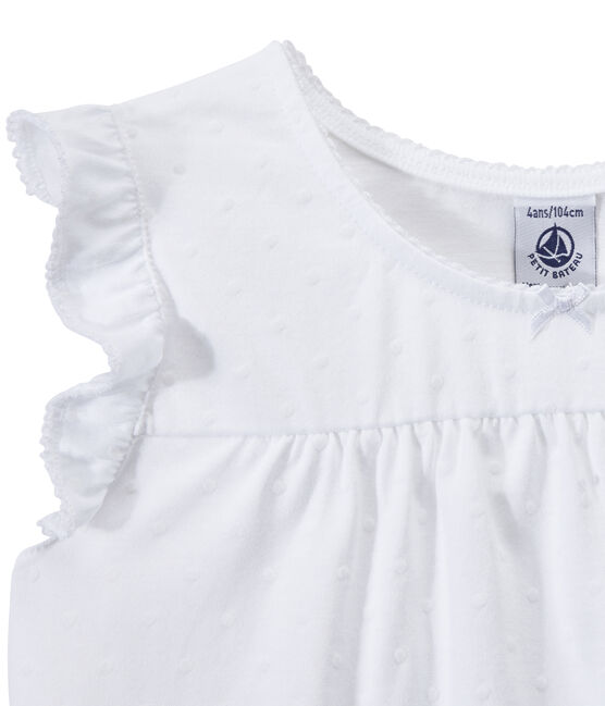 Pijama corto de algodón fino para niña blanco ECUME CN