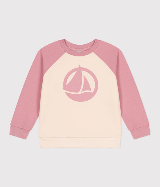 Sudadera infantil unisex de algodón rosa CHARME/blanco MULTICO