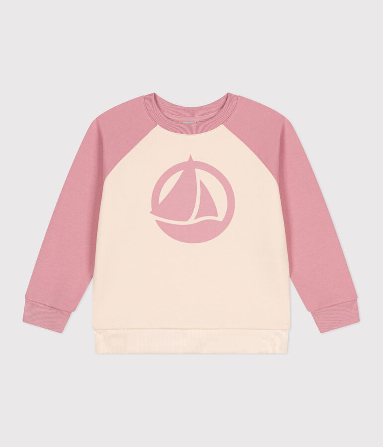 Sudadera infantil unisex de algod&oacute;n rosa CHARME/blanco MULTICO