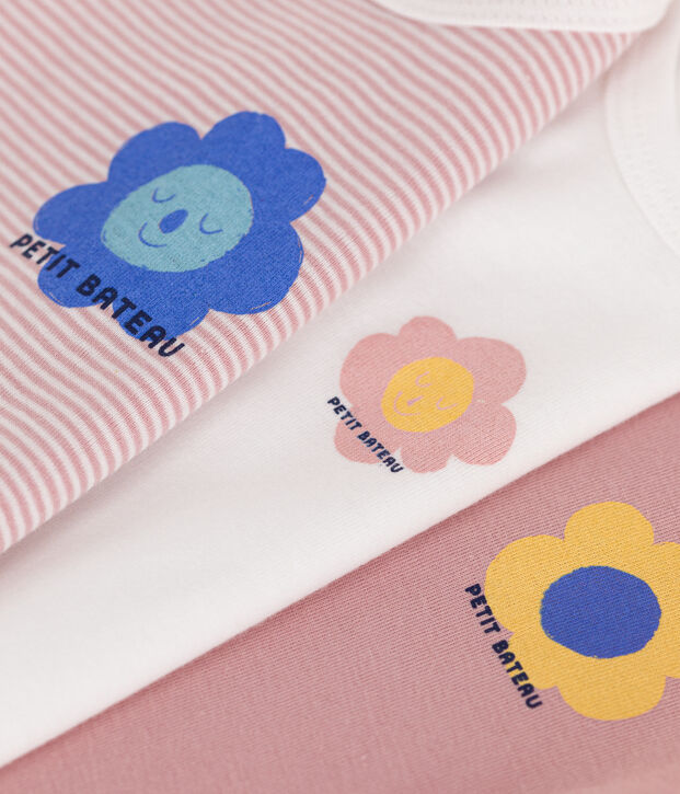 Juego de 3 bodis de algod&oacute;n de manga larga para beb&eacute; multicolor