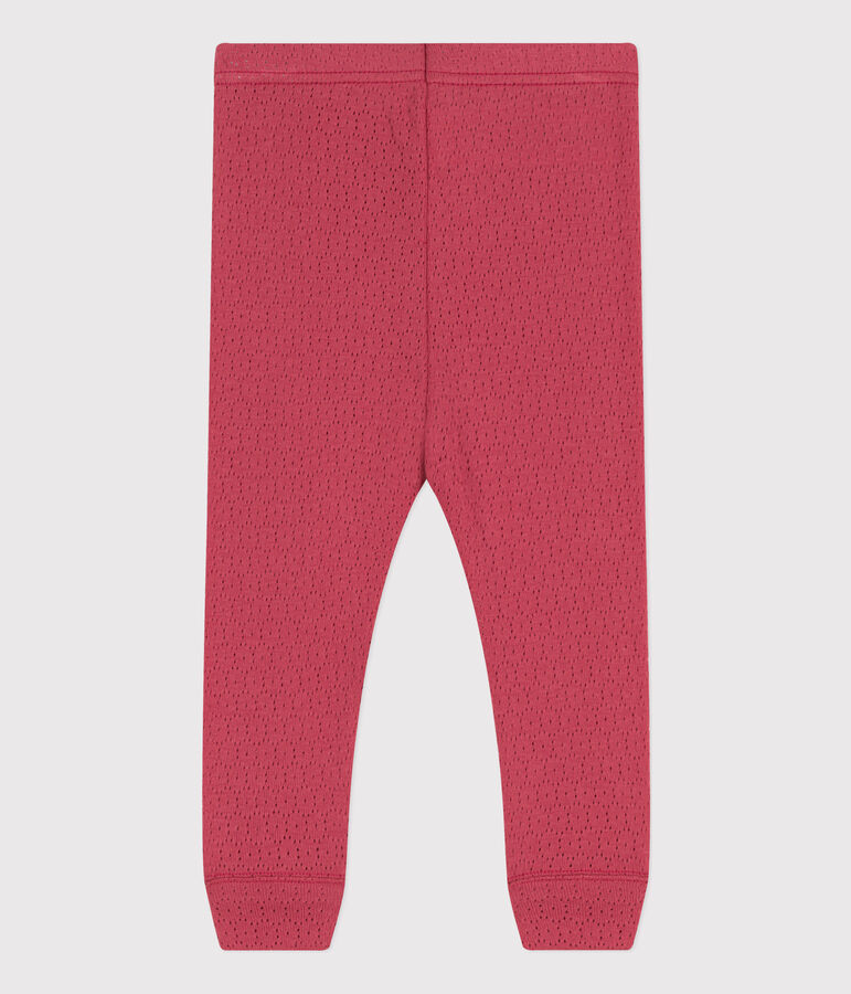 Leggings de algod&oacute;n calado para beb&eacute; rosa