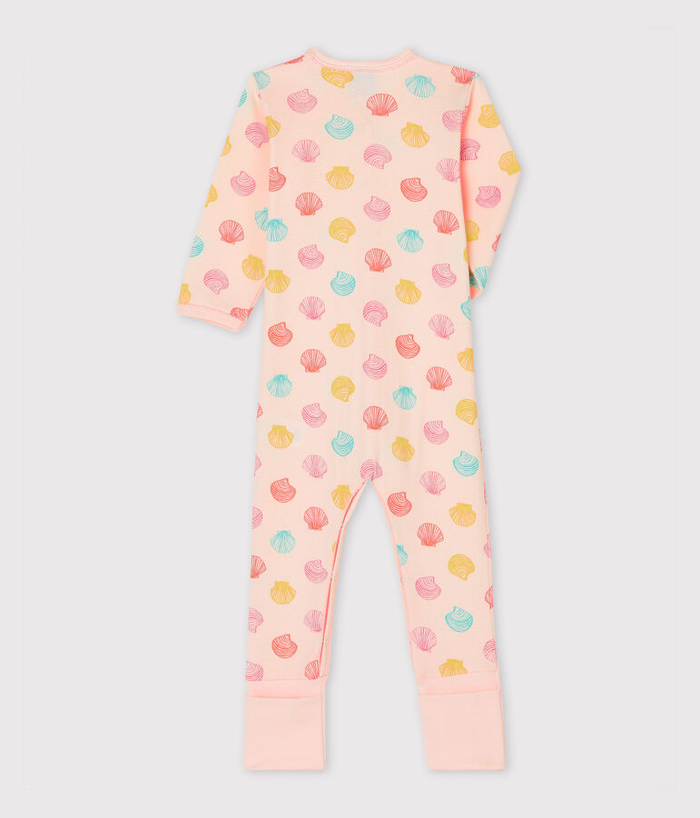Pijama de punto para beb&eacute; de ni&ntilde;a rosa/multicolor