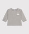 Camiseta de algodón de manga larga para bebé gris CHATON CHINE