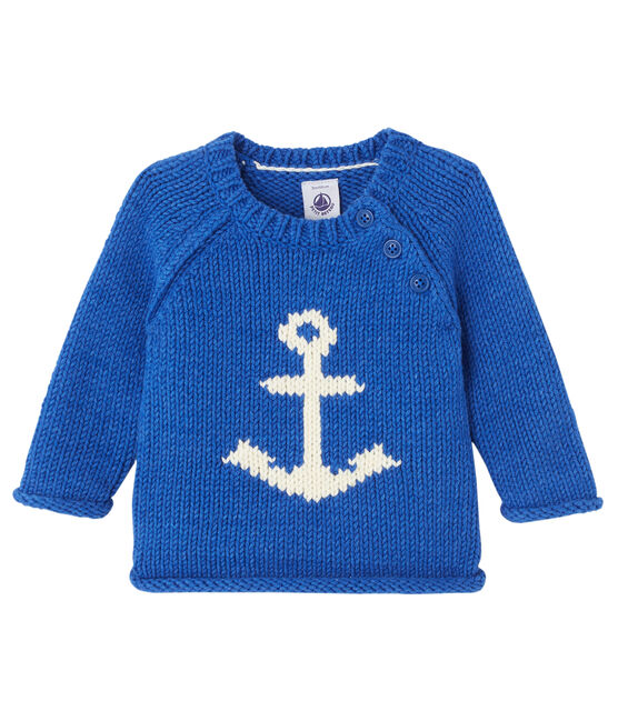 Jersey en jacquard bebé niño azul LIMOGES