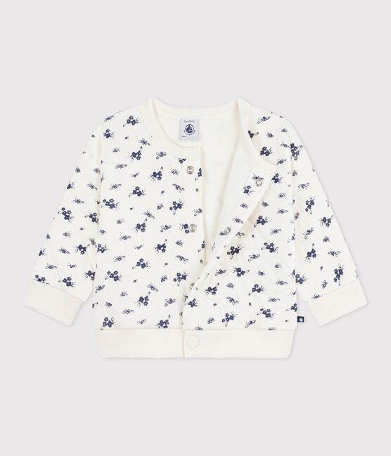 Cárdigan de algodón con estampado de flores para bebé azul MILK/ SOIR
