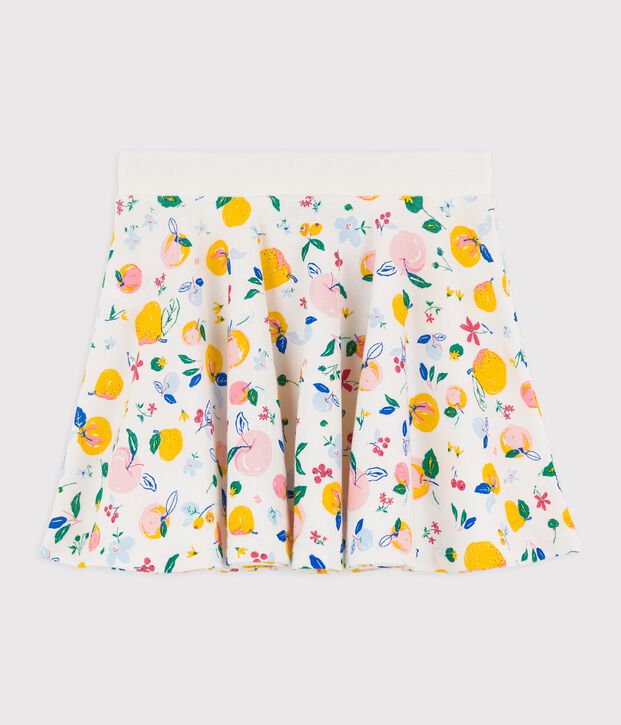 Falda de algod&oacute;n de ni&ntilde;a blanco/multicolor