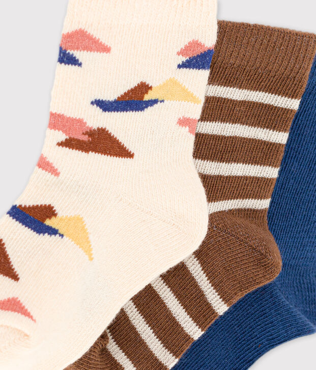 Juego de 3 pares de calcetines para beb&eacute; multicolor