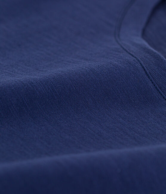 Camiseta LA RECTA de algodón con cuello redondo para mujer azul CHALOUPE