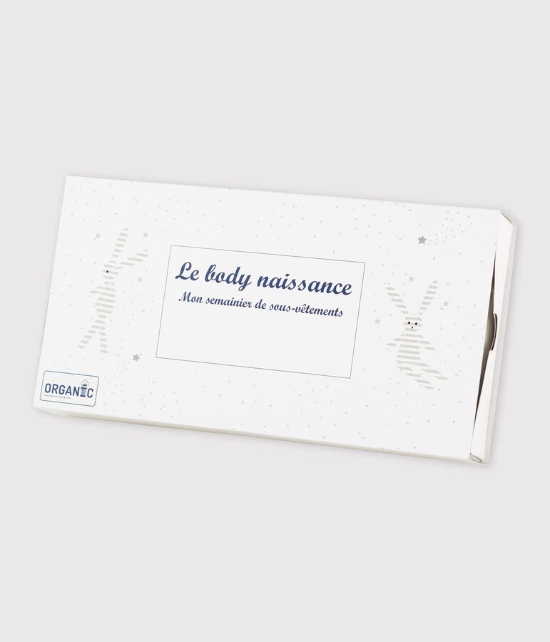 Juego de 5 bodis cruzados blancos de manga corta de beb&eacute; de algod&oacute;n org&aacute;nico multicolor