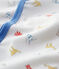 Pelele sin pies de bebé con estampado de animales de algodón orgánico blanco MARSHMALLOW/blanco MULTICO