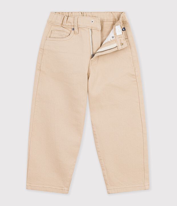 Pantal&oacute;n denim infantil con 5 bolsillos beige