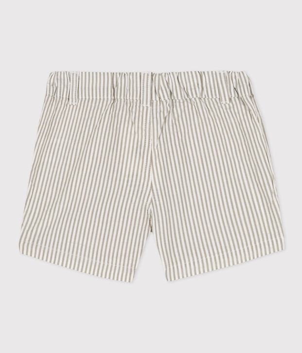 Shorts milrayas para beb&eacute; verde/blanco