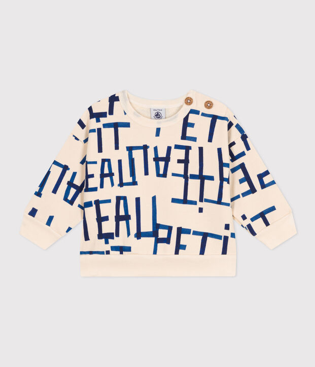 Sudadera de mulet&oacute;n estampada para beb&eacute; crudo/multicolor