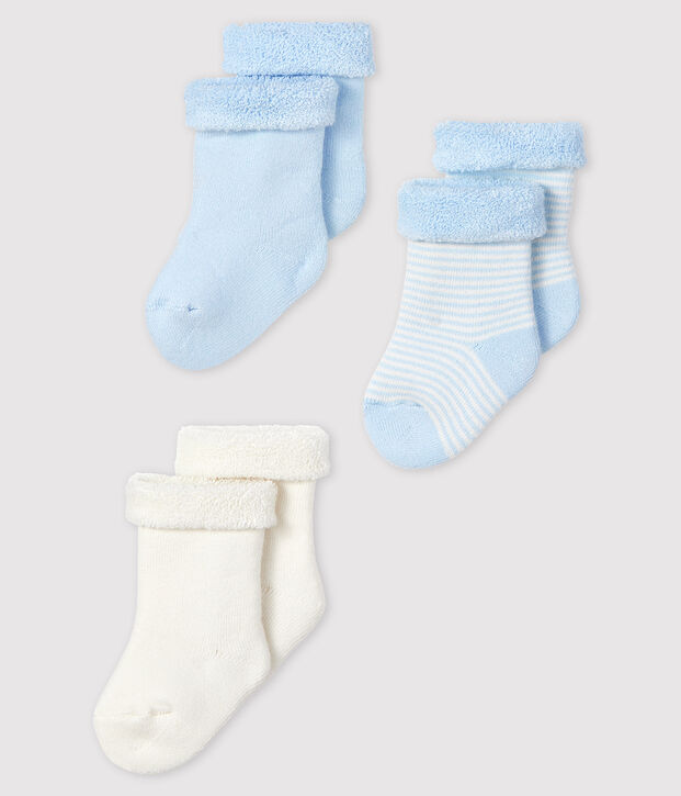 Tres calcetines de beb&eacute; de jersey multicolor