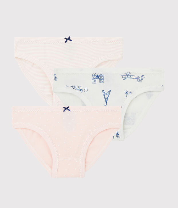 Juego de 3 braguitas con estampado de Par&iacute;s de ni&ntilde;a peque&ntilde;a multicolor