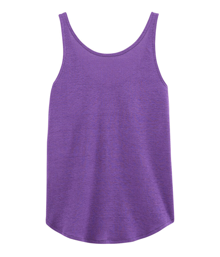 Camiseta de tirantes de lino para mujer violeta