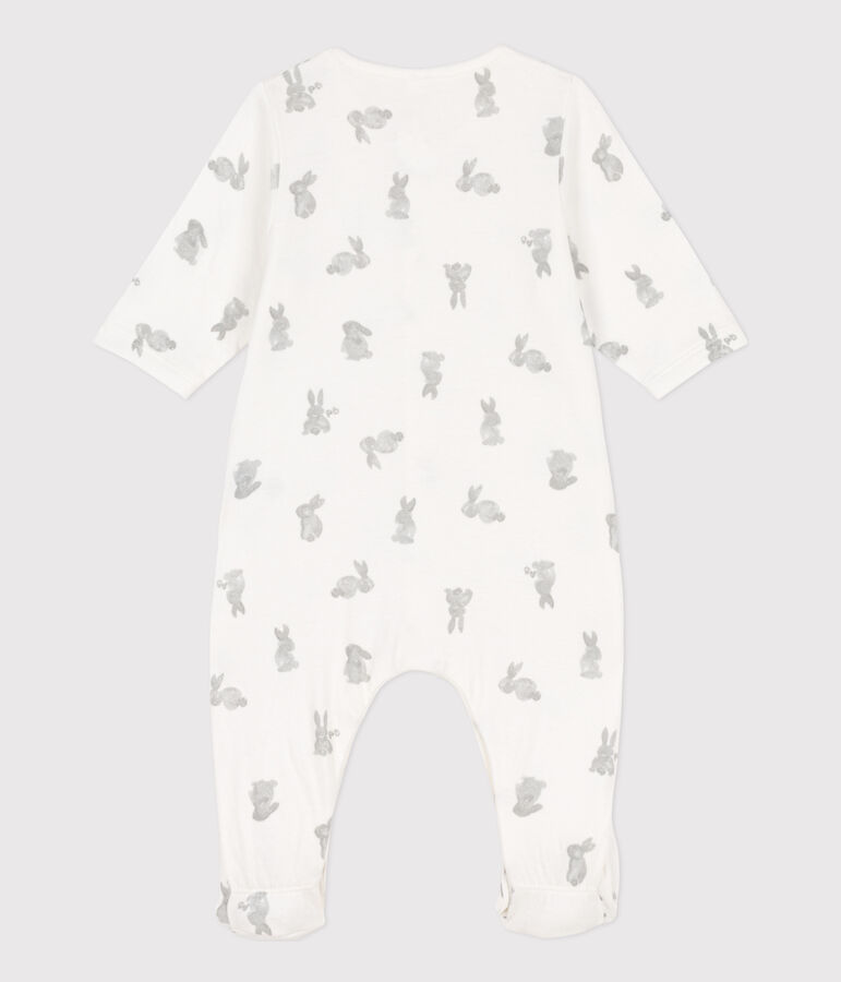 Pelele de t&uacute;bico con conejos blanco/gris