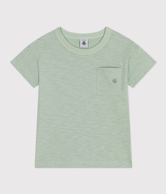 Camiseta de punto flameado para niño verde HERBIER