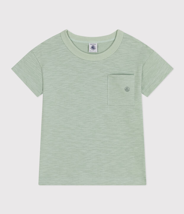 Camiseta de punto flameado para ni&ntilde;o verde