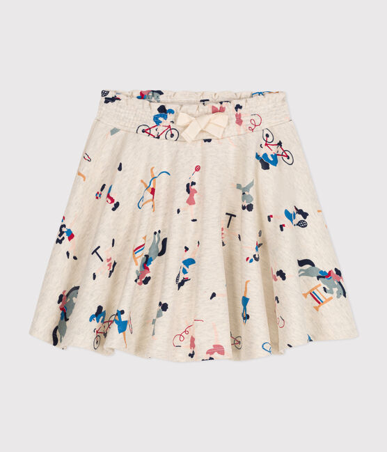 Falda de felpa para niña beige MONTELIMAR/blanco MULTICO