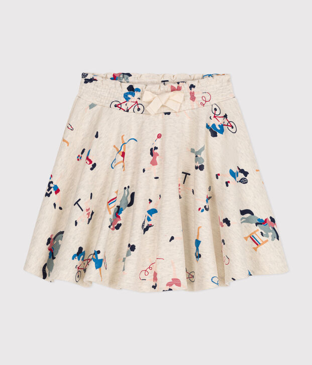 Falda de felpa para ni&ntilde;a beige/multicolor