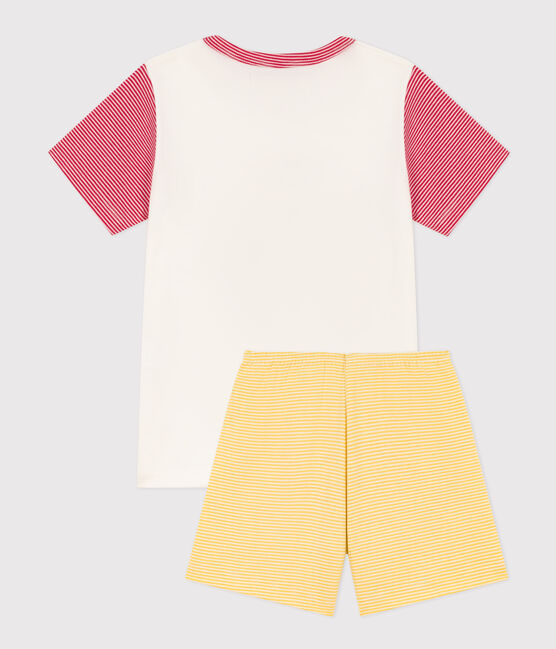 Pijama corto Petit Bateau X Snoopy de algodón para niño/niña blanco MARSHMALLOW/blanco MULTICO
