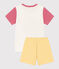 Pijama corto Petit Bateau X Snoopy de algodón para niño/niña blanco MARSHMALLOW/blanco MULTICO