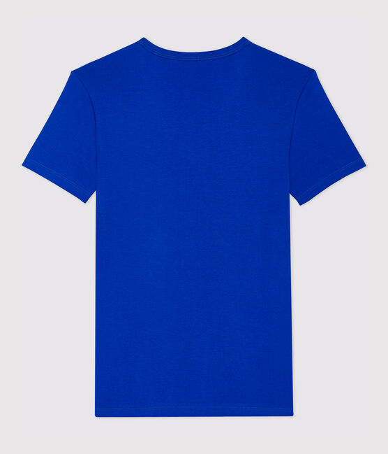 Camiseta de cuello de pico emblemática de algodón de mujer azul SURF