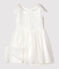 Vestido de celebración de jacquard y tul de niña blanco MARSHMALLOW