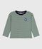 Camiseta infantil de algodón de manga larga a rayas verde WILLOW/ MONTELIMAR:WILLOW/ MONTELIMAR