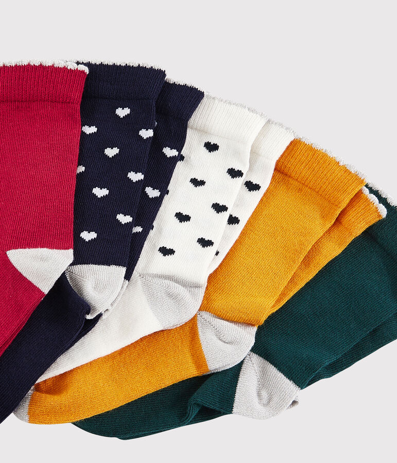 Juego de 5 pares de calcetines de ni&ntilde;a multicolor