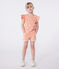 Camiseta infantil de manga corta de algodón con estampado naranja ABRICOT/ MARSHMALLOW