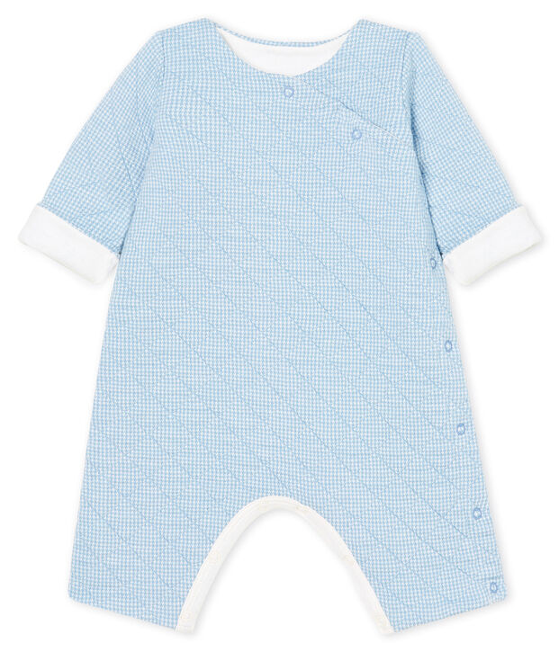 Mono largo para beb&eacute; de t&uacute;bico acolchado azul/blanco