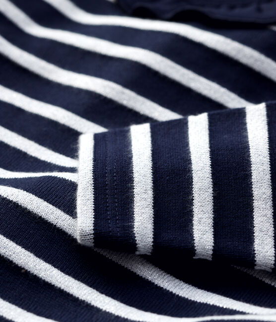 Blusa de algodón de bebé. azul SMOKING/ MARSHMALLOW ARGENT BRILLANT