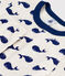 Pijama infantil de algodón de manga corta y pierna larga con estampado beige MONTELIMAR/azul MEDIEVAL