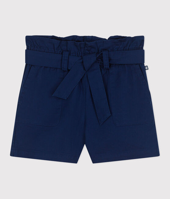 Shorts infantiles de algodón liso azul MEDIEVAL