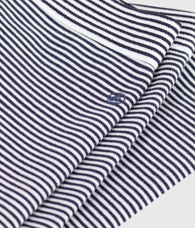 Leggings de algod&oacute;n a rayas para beb&eacute; azul/blanco
